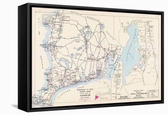 1905, Falmouth Town - Index Map, Falmouth Town - Quisset, Massachusetts, United States-null-Framed Stretched Canvas
