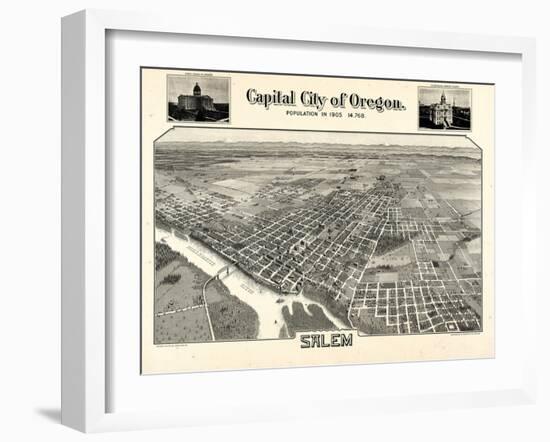 1905, Salem Bird's Eye View, Oregon, United States-null-Framed Giclee Print