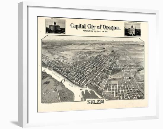 1905, Salem Bird's Eye View, Oregon, United States-null-Framed Giclee Print