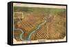 1905, Spokane Bird's Eye View, Washington, United States-null-Framed Stretched Canvas