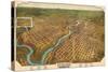 1905, Spokane Bird's Eye View, Washington, United States-null-Stretched Canvas