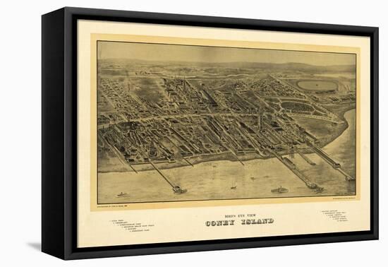 1906 Coney Island Map-N. Harbick-Framed Stretched Canvas