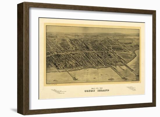 1906 Coney Island Map-N. Harbick-Framed Art Print