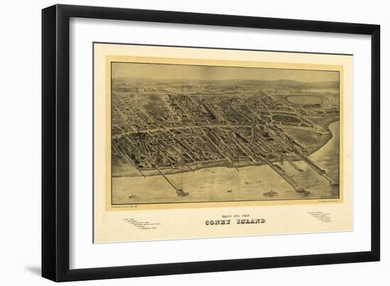 1906 Coney Island Map-N. Harbick-Framed Art Print