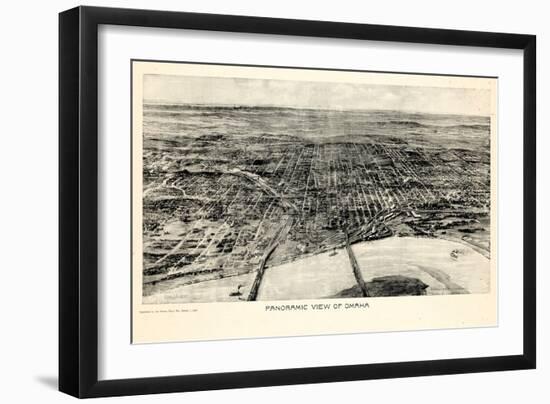 1906, Omaha 1906 Bird's Eye View, Nebraska, United States-null-Framed Giclee Print