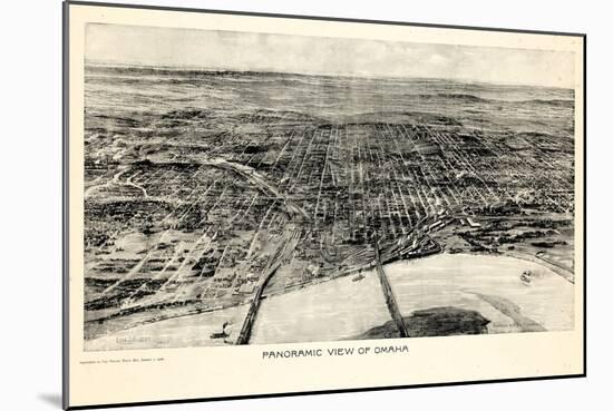 1906, Omaha 1906 Bird's Eye View, Nebraska, United States-null-Mounted Giclee Print