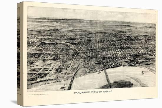 1906, Omaha 1906 Bird's Eye View, Nebraska, United States-null-Stretched Canvas