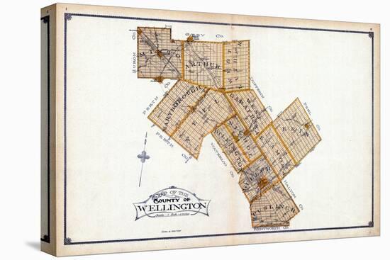 1906, Wellington County Map, Canada-null-Stretched Canvas