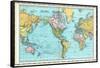 1906, World Map-null-Framed Stretched Canvas