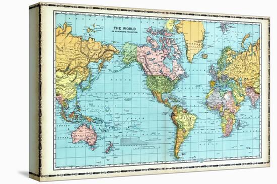 1906, World Map-null-Stretched Canvas