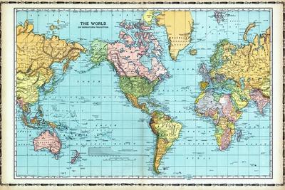 1906 world map giclee print allposters com