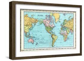 1906, World Map-null-Framed Giclee Print