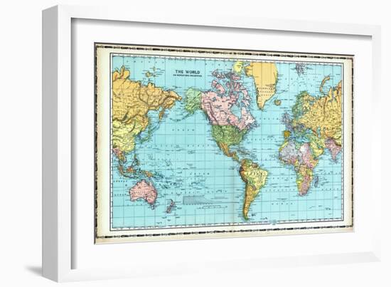 1906, World Map-null-Framed Giclee Print