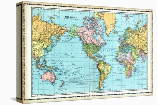 1906, World Map-null-Stretched Canvas