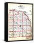 1907, County Outline Map, Nebraska, United States-null-Framed Stretched Canvas