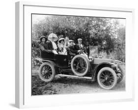 1907 Mercedes with Occupants in Edwardian Dress-null-Framed Photographic Print