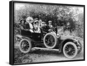 1907 Mercedes with Occupants in Edwardian Dress-null-Framed Photographic Print