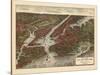 1907, New York City 1907 Bird's Eye View, New York, United States-null-Stretched Canvas