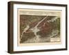 1907, New York City 1907 Bird's Eye View, New York, United States-null-Framed Giclee Print