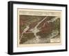 1907, New York City 1907 Bird's Eye View, New York, United States-null-Framed Giclee Print