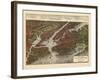 1907, New York City 1907 Bird's Eye View, New York, United States-null-Framed Giclee Print