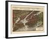 1907, New York City 1907 Bird's Eye View, New York, United States-null-Framed Giclee Print