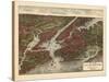 1907, New York City 1907 Bird's Eye View, New York, United States-null-Stretched Canvas