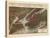 1907, New York City 1907 Bird's Eye View, New York, United States-null-Stretched Canvas