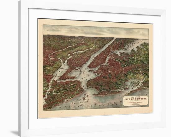 1907, New York City 1907 Bird's Eye View, New York, United States-null-Framed Giclee Print