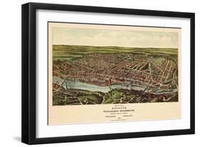 1907, Philadelphia Manayunk - Bird`s Eye View, Pennsylvania, United States-null-Framed Giclee Print