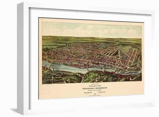 1907, Philadelphia Manayunk - Bird`s Eye View, Pennsylvania, United States-null-Framed Giclee Print