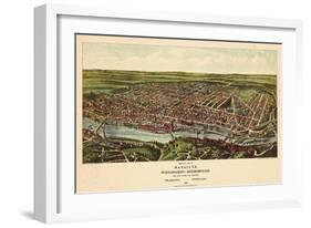 1907, Philadelphia Manayunk - Bird`s Eye View, Pennsylvania, United States-null-Framed Giclee Print