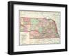 1907, State Map, Nebraska, United States-null-Framed Premium Giclee Print