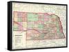 1907, State Map, Nebraska, United States-null-Framed Stretched Canvas