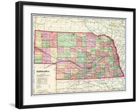 1907, State Map, Nebraska, United States-null-Framed Giclee Print