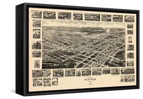 1907, Suffolk Bird's Eye View, Virginia, United States-null-Framed Stretched Canvas