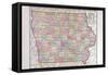 1908, Iowa State Map, Iowa, United States-null-Framed Stretched Canvas