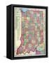 1909, Indiana State Map, Indiana, United States-null-Framed Stretched Canvas