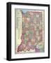 1909, Indiana State Map, Indiana, United States-null-Framed Giclee Print