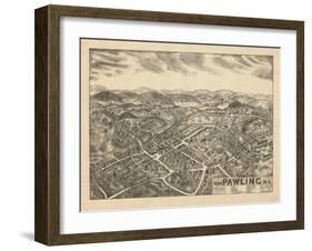 1909, Pawling 1909 Bird's Eye View, New York, United States-null-Framed Giclee Print