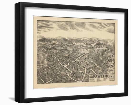 1909, Pawling 1909 Bird's Eye View, New York, United States-null-Framed Giclee Print