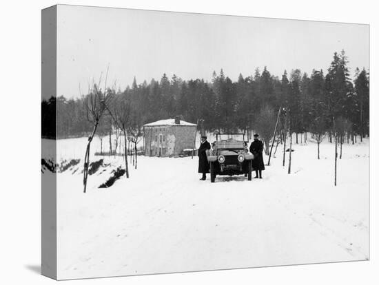 1909 Rolls-Royce Silver Ghost in Snow, France, C1909-null-Stretched Canvas