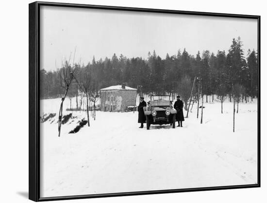 1909 Rolls-Royce Silver Ghost in Snow, France, C1909-null-Framed Photographic Print