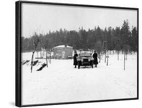 1909 Rolls-Royce Silver Ghost in Snow, France, C1909-null-Framed Photographic Print