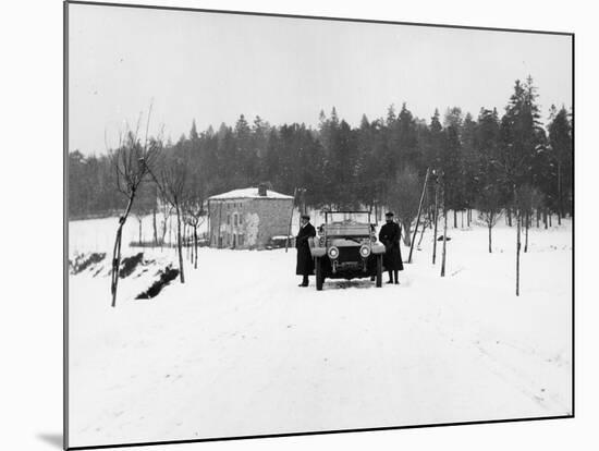 1909 Rolls-Royce Silver Ghost in Snow, France, C1909-null-Mounted Photographic Print