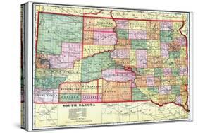 1909, State Map, South Dakota, United States-null-Stretched Canvas