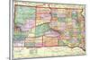 1909, State Map, South Dakota, United States-null-Stretched Canvas