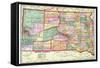 1909, State Map, South Dakota, United States-null-Framed Stretched Canvas