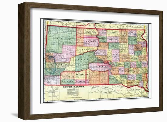 1909, State Map, South Dakota, United States-null-Framed Giclee Print