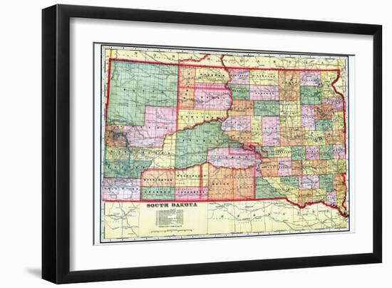 1909, State Map, South Dakota, United States-null-Framed Giclee Print